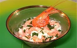 Vasito De Gambas Con Queso Feta
