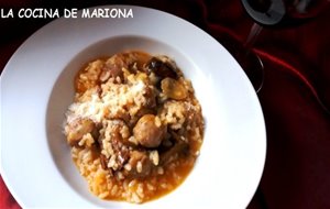 Arroz Caldoso Con Butifarra Y Setas