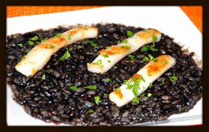 Arroz Negro Con Sepia A La Plancha
