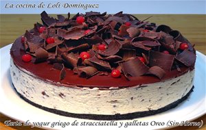 Tarta De Yogur Griego De Stracciatella Y Galletas Oreo (sin Horno)
