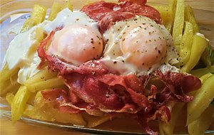 Cocinando Con Lékué Patatas Con Huevos Y Jamón 
