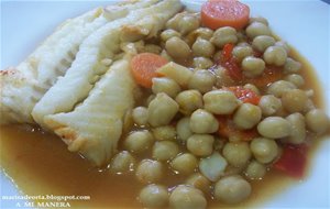 Merluza En Salsa Con Garbanzos
