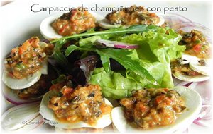 Carpaccio De Champiñones Con Pesto