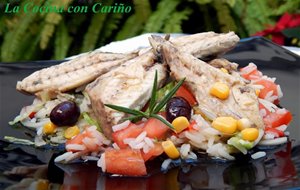 Caballa En Escabeche Con Ensalada De Arroz
