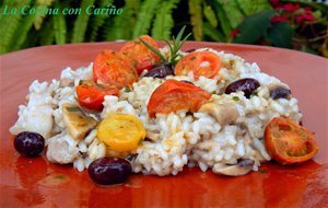 Arroz Meloso Con Champiñones Y Panceta Fresca  
