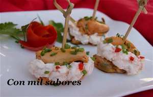 Bocaditos De Mejillón Con Crema De Queso
