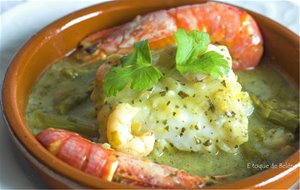 Bacalao En Salsa Verde Con Langostinos 
