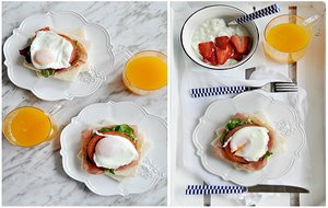 Tostadas Con Huevos Escalfados Y Jamón