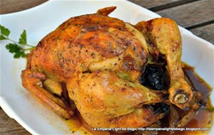 Pollo Casero Al Horno Relleno De Manzanas Y Ciruelas Pasas
