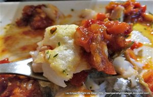 Bacalao Con Tomate Y Muselina De Ajos
