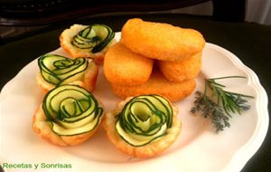 Nuggets De Pollo Con Rosas De Calabacín
