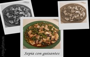 Sepia Con Guisantes
