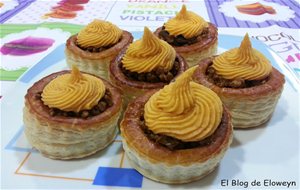 Volovanes Rellenos De Carne Con Boletus Y Gorro De Puré De Boniato
