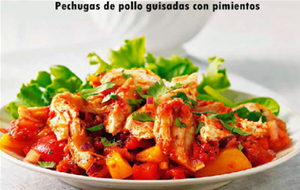 Pechugas De Pollo Guisadas Con Pimientos
