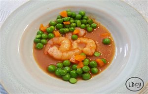 Gambas Con Guisantes Y Zanahorias/prawns With Peas And Carrot
