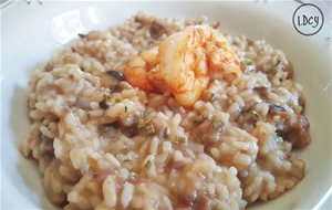 Risotto De Setas, Beicon Y Langostinos
