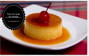 Flan Con Salsa De Naranja
