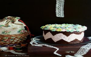 Tarta Zig Zag Con Flores Rusas
