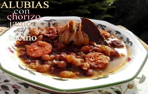 Alubias Con Chorizo, Jamon Y Tocino
