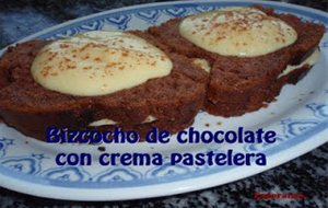 Bizcocho De Chocolate Con Crema Pastelera
