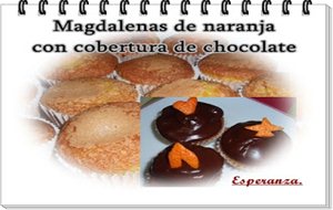 Magdalenas De Naranja Con Cobertura De Chocolate
