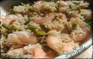 Ensalada De Arroz Con Gambas Y Espárragos
