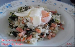 Arroz Con Espinacas Y Huevo Escalfado
