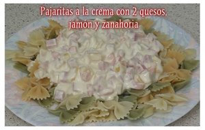 Pajaritas A La Crema Con 2 Quesos, Jamón Y Zanahoria