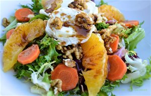 Ensalada Templada De Zanahoria,naranja Y Queso.
