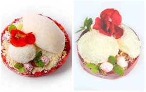 Aspic De Fresas Con Helado De Mascarpone
