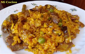 Arroz En Paella Con Secreto Iberico Y Setas (boletus Y Shiitake) 