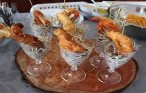 Copas De Gulas Con Gambón En Gabardina De Estrella Galicia
