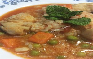 Sopa De Arroz Con Pescado 
