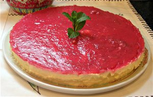 Tarta De Queso Sin Azúcar Con Mermelada De Fresa