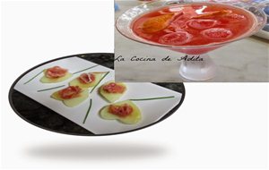 Cóctel De Frutas Naturales, Con Tapa De Melón Con Jamón
