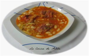 Judias Blancas,con Costillas Adobadas Y Repollo
