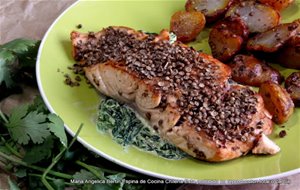 Salmon Con Costra De Cilantro 
