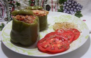 Pimientos Rellenos Arroz Y Carne
