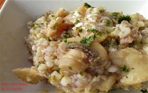 Trigo Sarraceno Con Champiñones Y Bacalao
