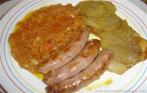 Salchichas Con Tomate Y Cebolla			