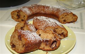 Bizcocho Con Harina De Espelta, Sin Adúcar Y Chocolate Negro Con Almendras
