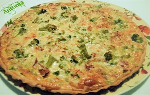 Tarta  Quiche De Brócoli Con Queso Y Beicon 
