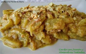 Cardo Con Almendras Tostadas Y Jamón