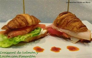 Croissants De Salmón Con Queso Y Lacón Con Pimentón