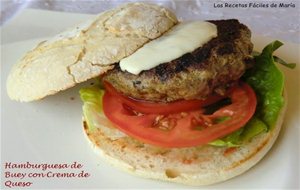 Hamburguesa De Buey Con Crema De Queso