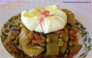 Huevo Escalfado En Papel Film Con Menestra