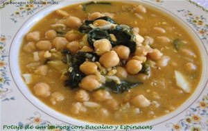 Potaje De Garbanzos Con Bacalao Y Espinacas