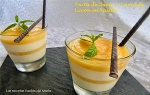 Tarta De Queso Y Crema De Limón En Vasitos