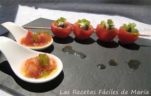 Tomates Cherrys Con Boquerones Y Gelatina De Ajo Y Perejil