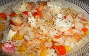 Ensalada De Arroz Con Gambas Y Queso
